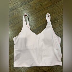 The Gym People Light Pink V-Neck Sports Bra Tank Top Small